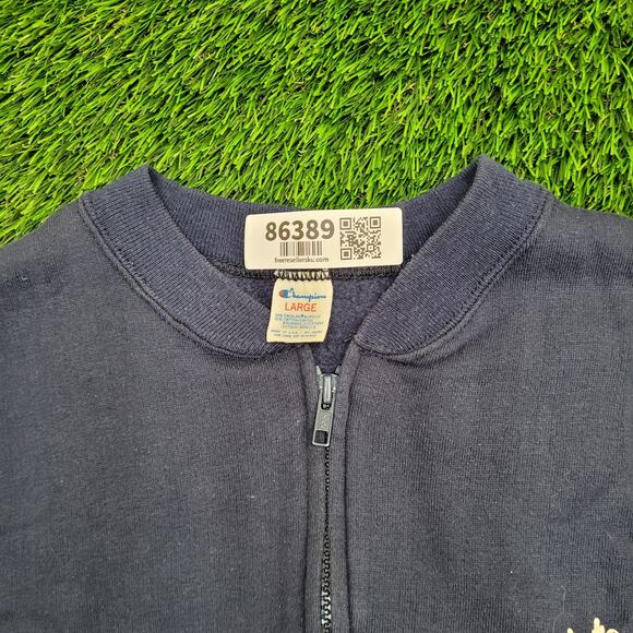 Vintage 80s Champion Mankato State Vest Women M/L 19x23 Blue - Picture 8 of 13